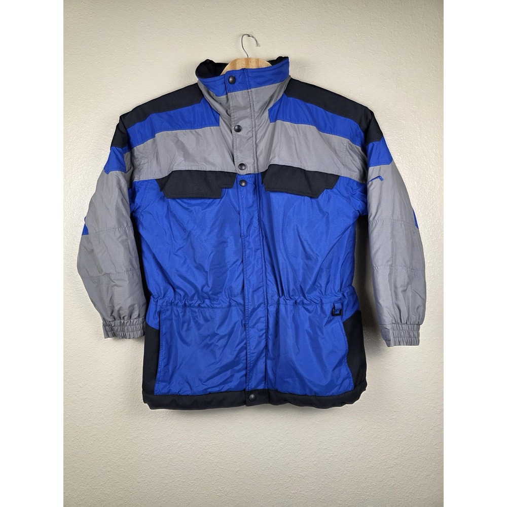 Vintage‎ Polar Edge Jacket Mens XL Blue Gray Ski Parka Colorblock Insulated 90s